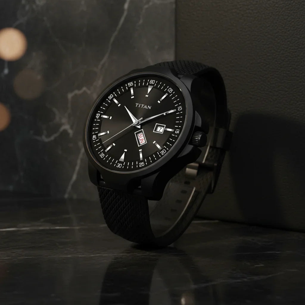 Latest Titan PU Leather Analog Watch – Stylish & Elegant Timepiece