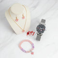 Women Butterfly Silver Analog Watch with Jewellery Set | neomarketshop