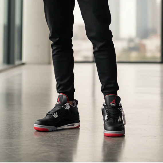 Jordan Retro 4 – Semi UA Premium Leather Quality Sneakers (Black-Red)| neomarketshop