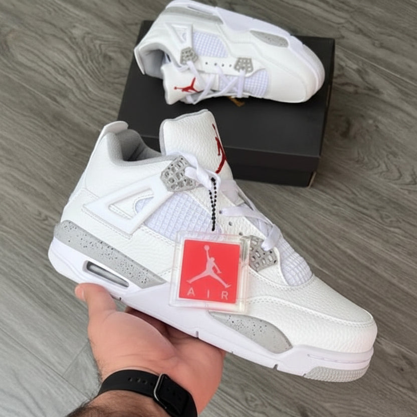 Jordan Retro 4 – Semi UA Premium Leather Quality Sneakers (White-Red) | neomarketshop